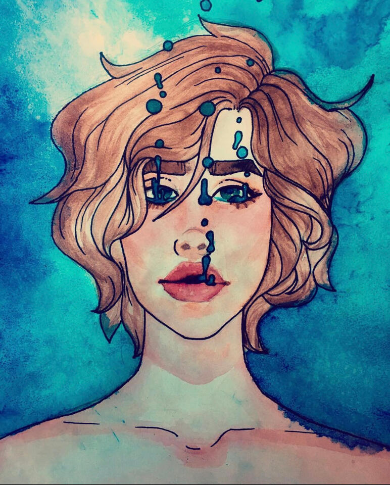 Drowning - Watercolor